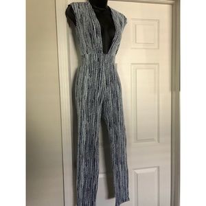 Deep-V Neckline Jumpsuit